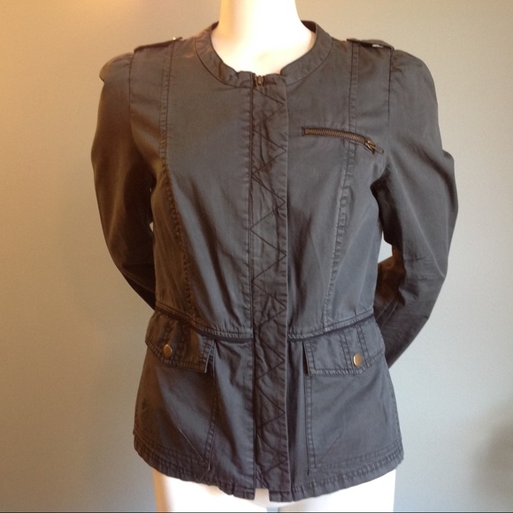 Free People Jackets & Blazers - Free People Gray Utility Jacket